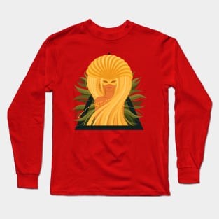 ancient pagan goddess with gold crown Long Sleeve T-Shirt